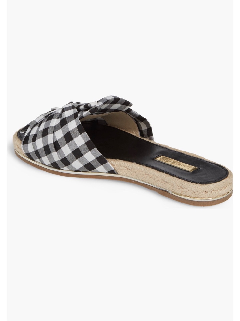 Louise et Cie Black & White Gingham Knot Slides - Picture 11 of 15